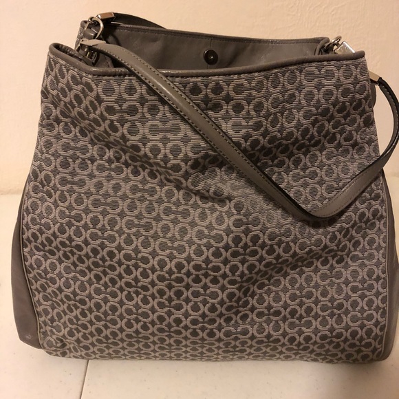 Coach Handbags - Coach Phobe Large Gray Signature Shoulder Bag